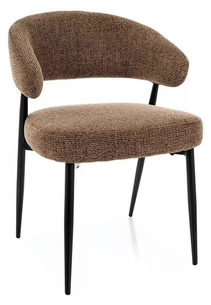 Scaun LUCIO, cappuccino/negru, stofă/metal, 55x50x80 cm