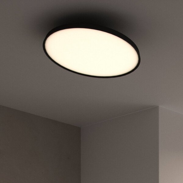 DFTP by Nordlux Plafonieră Kaito Pro LED, negru, Ø 38,5 cm, reglabil, Negru, Camera de zi / sufragerie, Metal, Modern