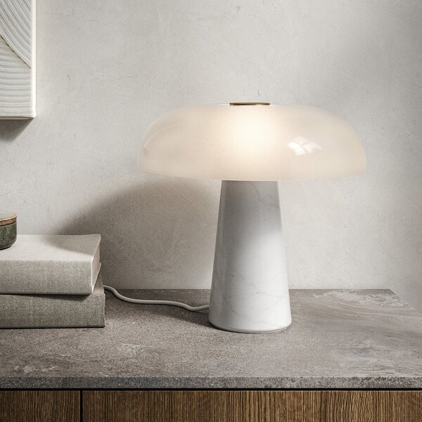 DFTP by Nordlux Lampă de masă Glossy, alb/alb-opal, Alb, Camera de zi / sufragerie, Piatră, Design