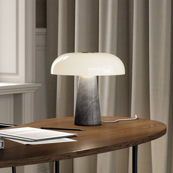 DFTP by Nordlux Lampă de masă Glossy, gri/alb-opal, Gri, Camera de zi / sufragerie, Piatră, Design