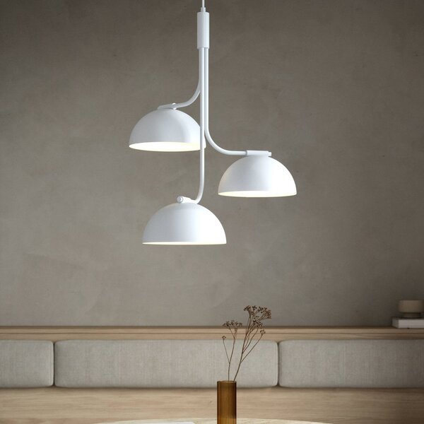 DFTP by Nordlux Lampă suspendată Tullio, 3 becuri, alb, reglabil, Alb, Camera de zi / sufragerie, Metal, Design