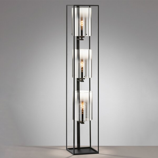 FISCHER & HONSEL Lampă de podea Samu, 3 becuri, Negru, Camera de zi / sufragerie, Metal, Modern