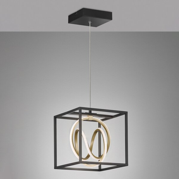 FISCHER & HONSEL Lampă suspendată LED Gisi, CCT, 1 bec, reglabil, Negru, Camera de zi / sufragerie, Metal, Modern