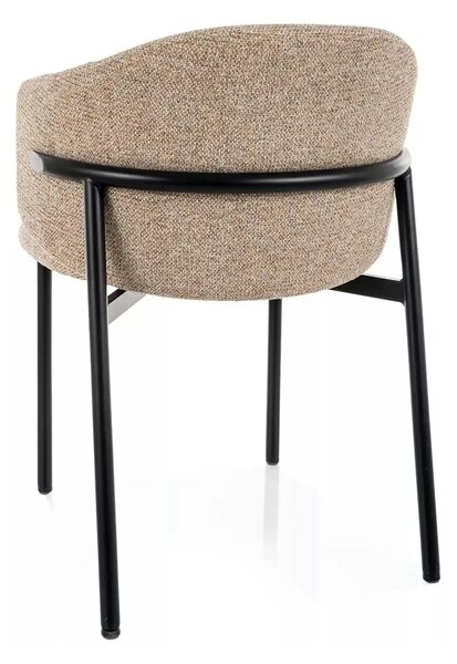 Scaun OSAKA, bej/negru, stofă/metal, 54x48x77 cm
