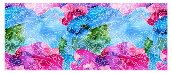 Tablou - Valuri colorate (120x50 cm)