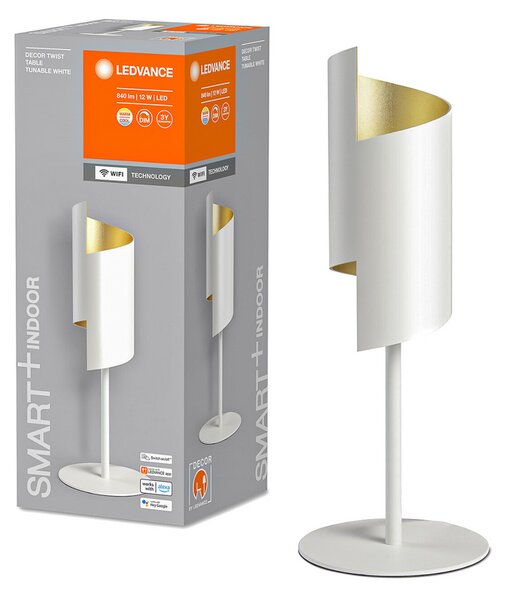 LEDVANCE SMART+ WiFi Decor Twist lampă de masă alb, reglabil, Alb, Camera de zi / sufragerie, Metal, Modern