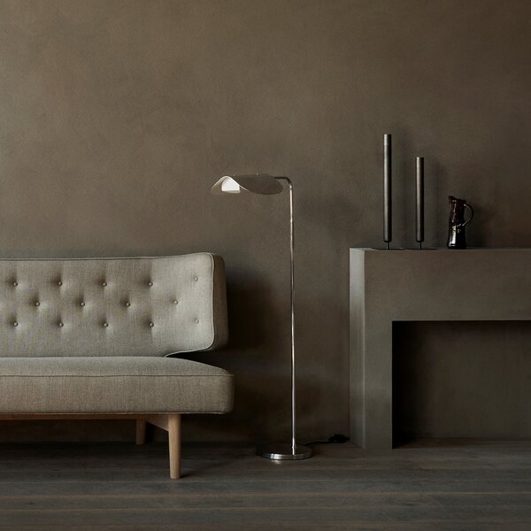 Audo Copenhagen Lampadar Wing, aluminiu, înălțime 118 cm, Metalic, Camera de zi / sufragerie, Metal, Design