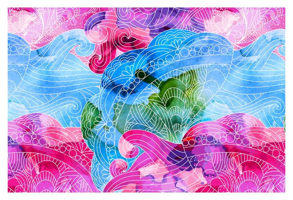 Tablou - Valuri colorate (90x60 cm)