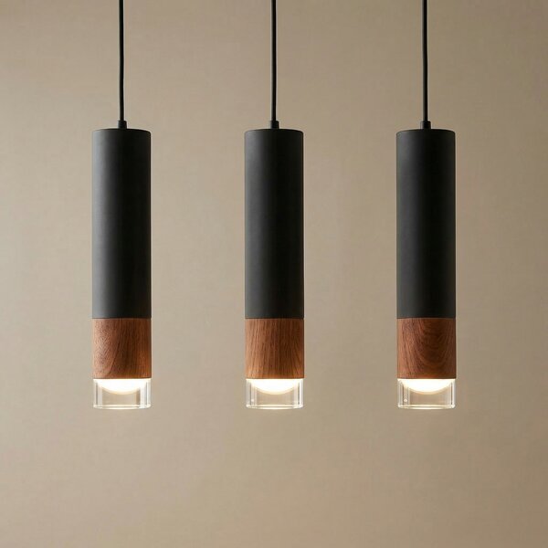 Envostar Fida lampă suspendată, 3 becuri, negru, reglabil, Negru, Camera de zi / sufragerie, Metal, Modern