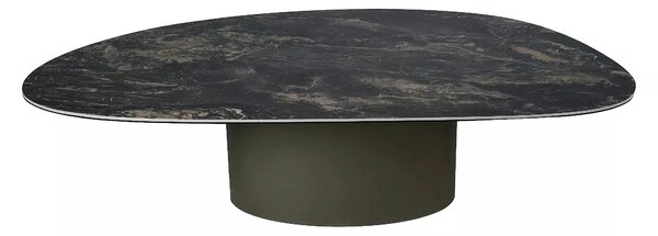 Măsuță cafea BELLO A, negru lucios/cupru, ceramică/sticlă securizată/m