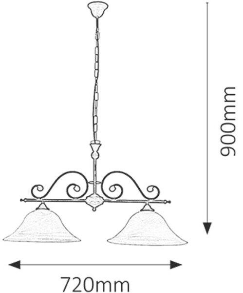 Rabalux Dorothea lampă suspendată 2x60 W alb-negru 7777
