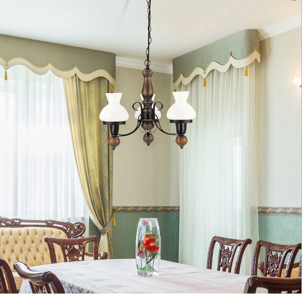 Rabalux Petronel lampă suspendată 3x60 W negru-maro 7078