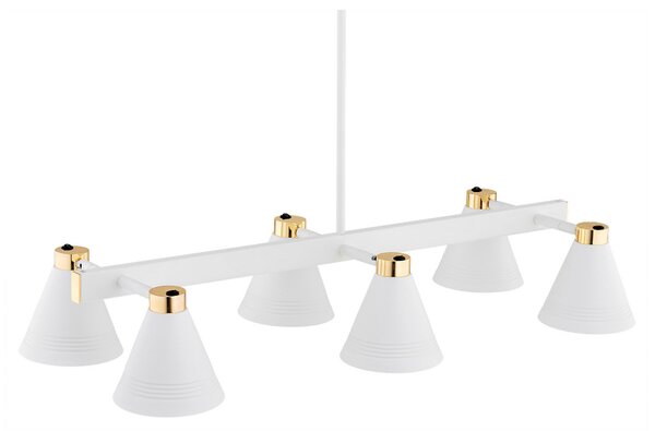 Euluna Lampă suspendată Avenidos, 6 becuri, alb, reglabil, Alb, Camera de zi / sufragerie, Metal, Modern
