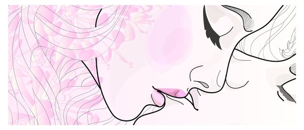 Tablou - Sărutul (120x50 cm)
