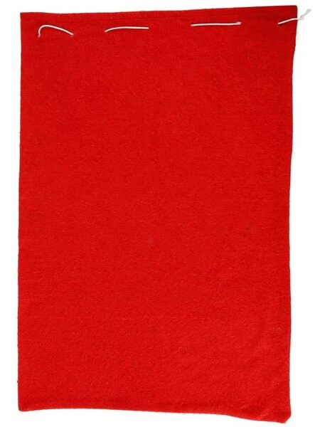 Sac Mos Craciun, inchidere snur, 40x60 cm, rosu