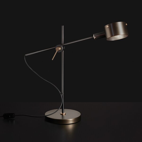 Oluce G.O. 252 Lampă de masă cu LED, negru, Negru, Camera de zi / sufragerie, Metal, Design