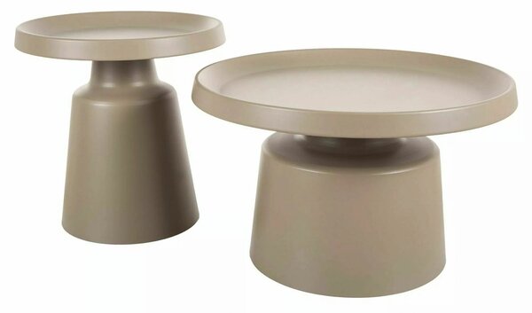 Set 2 măsuțe cafea RODOS, bej mat, metal