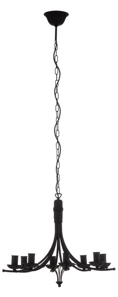 Lamkur Candelabru Kandela, 8 becuri, negru, reglabil, Negru, Hol, Metal, Modern