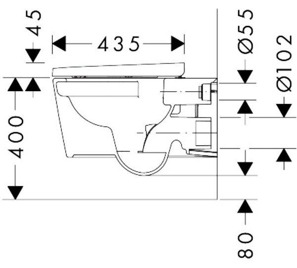 Hansgrohe EluPura Original S vas wc cu capac soft-close agăţat fără margine alb lucios 60288450