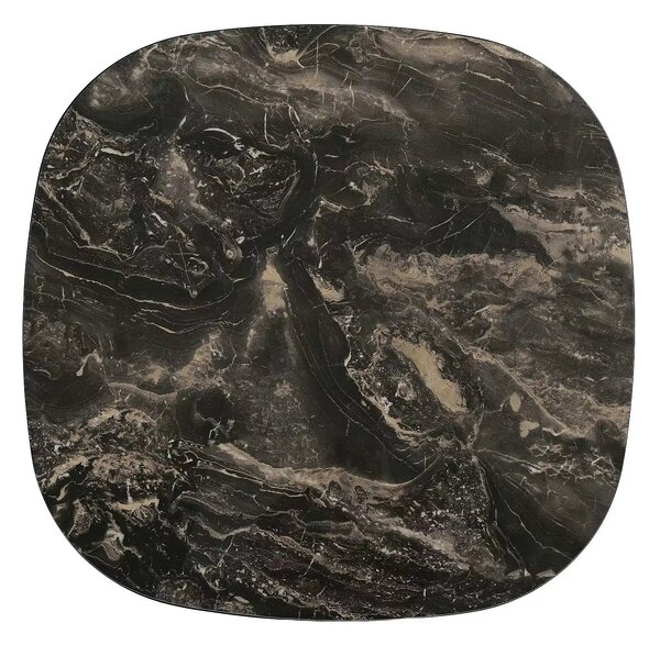 Măsuță cafea STELLA B, negru lucios/cupru, ceramică/metal, 75x75x43 cm