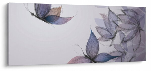Tablou - Fluturi desenați (120x50 cm)
