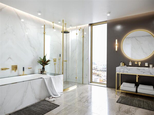 Hansgrohe Metropol baterie cadă-duș ascuns auriu 32546990