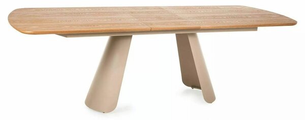 Masă extensibilă CANON, stejar/cașmir, furnir/metal/MDF, 200–240x100x7