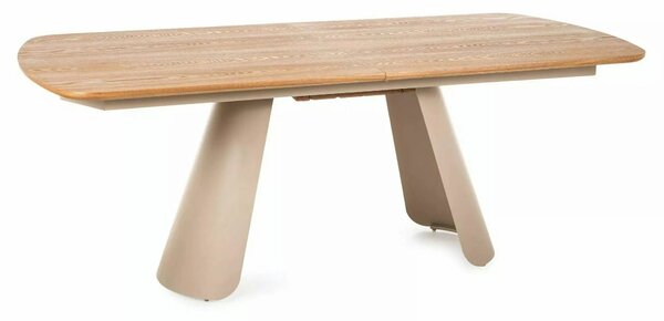 Masă extensibilă CANON, stejar/cașmir, furnir/metal/MDF, 200–240x100x7