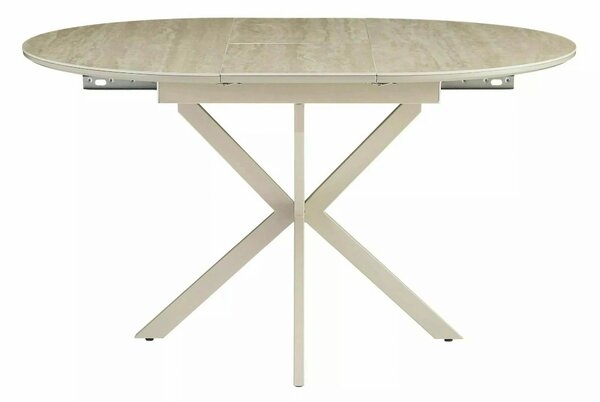 Masă extensibilă GASTON, bej/cașmir, ceramică/metal/MDF, 100–135x100x7