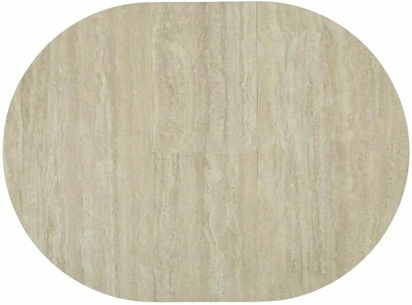 Masă extensibilă GASTON, bej/cașmir, ceramică/metal/MDF, 100–135x100x7