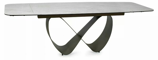 Masă extensibilă INFINITY, bej/cupru, sticlă securizată/ceramică/metal