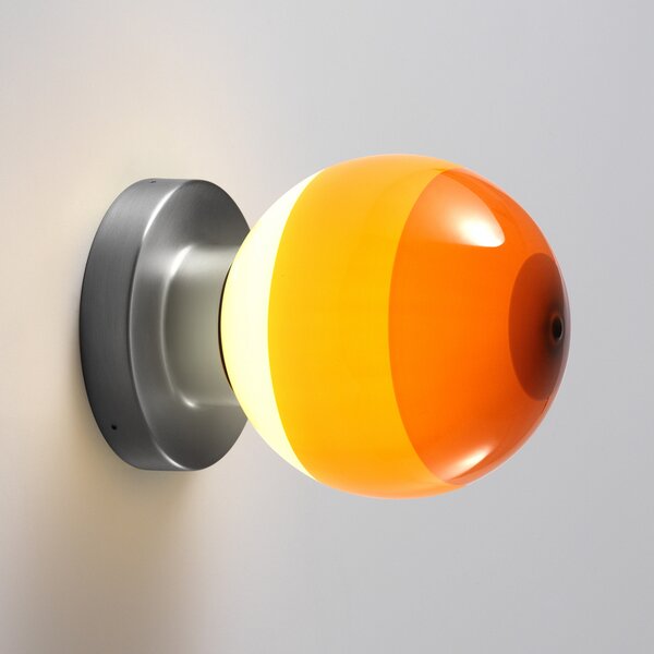 MARSET aplică de perete LED Dipping Light A2, portocaliu/gri, reglabil, Portocaliu, Camera de zi / sufragerie, Metal, Design, glob