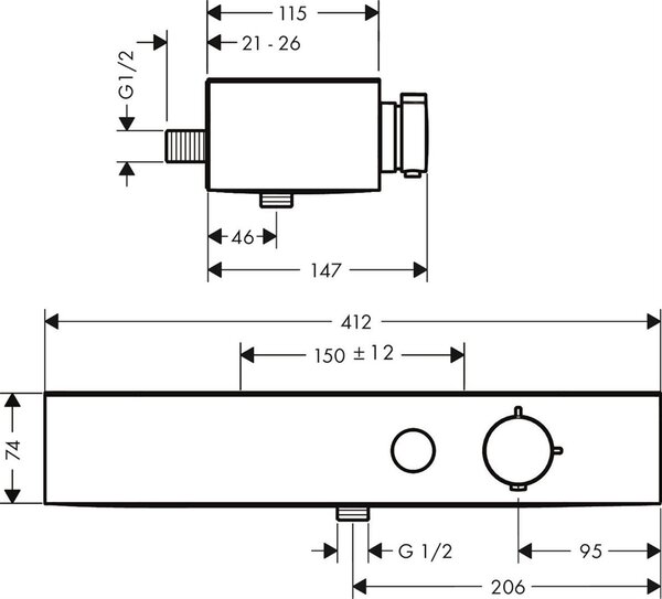 Hansgrohe ShowerTablet Select baterie de duș perete cu termostat alb 24360700