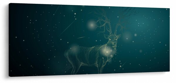 Tablou - Cerb magic noaptea (120x50 cm)