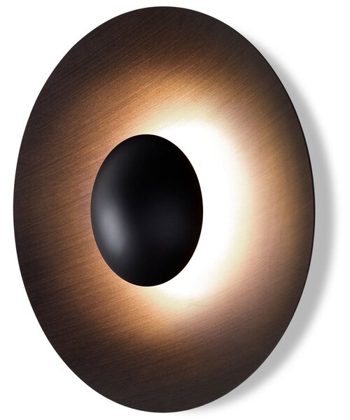 MARSET Ginger 42C LED lampă de perete cu Ø42cm maro/maro, reglabil, Maro / Rugină, Camera de zi / sufragerie, Metal, Design