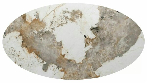Masă extensibilă MAROCCO, alb/nuc, ceramică/furnir/MDF, 160–200x90x75