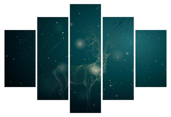 Tablou - Cerb magic noaptea (150x105 cm)