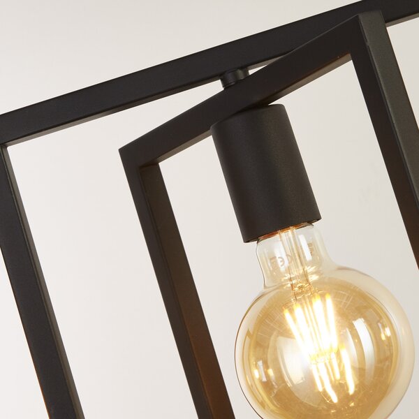 Searchlight Lampă suspendată Squares 4 becuri, negru, reglabil, Negru, Camera de zi / sufragerie, Metal, Modern