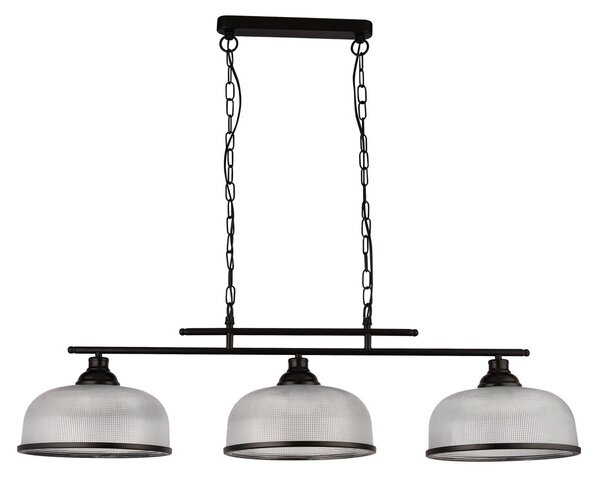 Searchlight Lampă suspendată Bistro, 3 becuri, negru, reglabil, Negru, Camera de zi / sufragerie, Metal