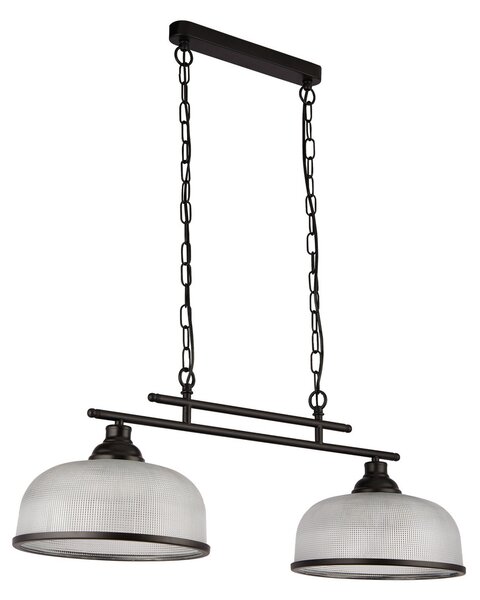 Searchlight Lampă suspendată Bistro, 2 becuri, negru, reglabil, Negru, Camera de zi / sufragerie, Metal