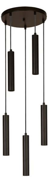 Searchlight Lampă suspendată Elegance 5 becuri, negru, reglabil, Negru, Bucătărie, Metal, Modern