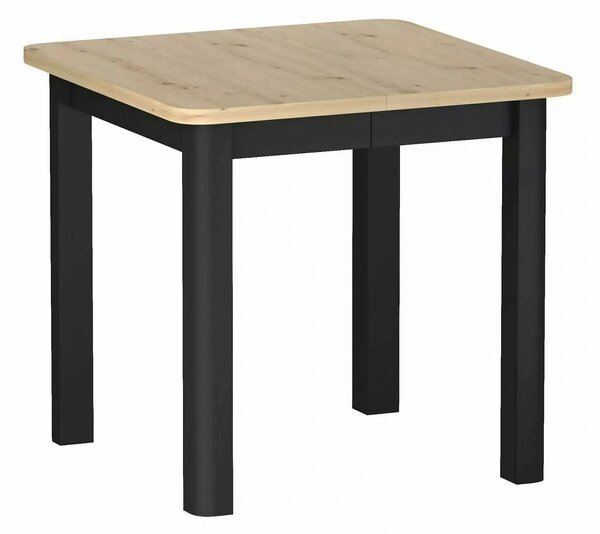 Masă extensibilă OSKAR, stejar artizanal/negru, PAL laminat/MDF, 80–20