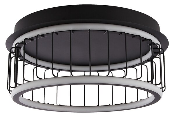 Searchlight Plafonieră cu LED colivie Ø 40cm, reglabil, Negru, Camera de zi / sufragerie, Metal, Modern