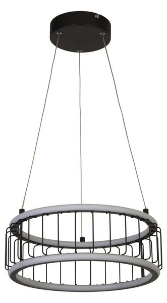 Searchlight Suspensie cu LED Cage Ø 38cm, reglabil, Negru, Camera de zi / sufragerie, Metal, Modern