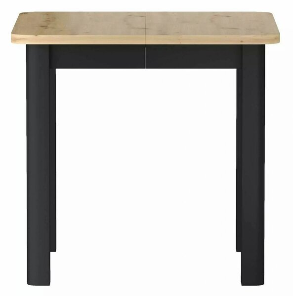 Masă extensibilă OSKAR, stejar artizanal/negru, PAL laminat/MDF, 80–20