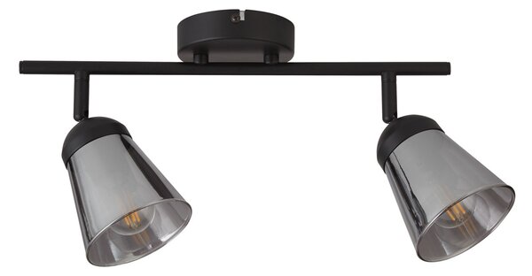 Searchlight Spot tavan Classy 2 becuri, reglabil, Negru, Camera de zi / sufragerie, Metal, Modern