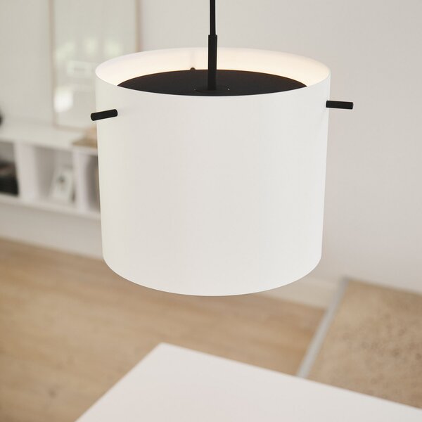 FRANDSEN FM1954 lampă suspendată Ø 28 cm alb mat, reglabil, Alb, Camera de zi / sufragerie, Metal, Design
