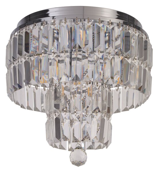 Searchlight Plafonieră pentru baie Orion IP44, Ø 34cm, reglabil, Metalic, Baie, Metal, Modern