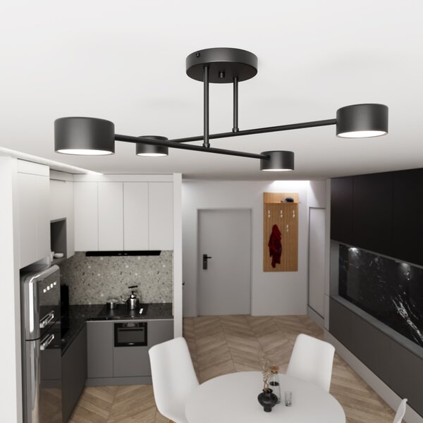 Emibig Halo lampă de tavan 4x10 W negru 1355/4