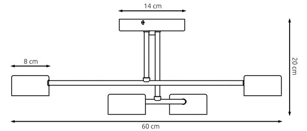 Emibig Halo lampă de tavan 4x10 W negru 1355/4